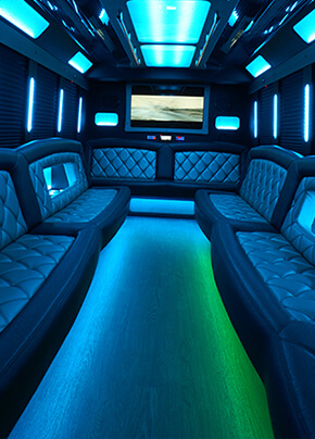 led lights on limo bus